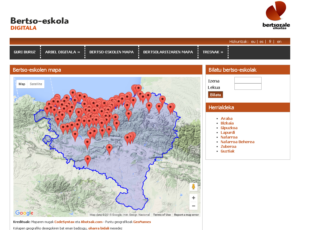 Bertso-eskolak.eus webgunea