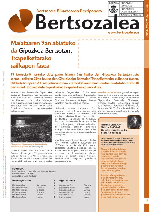 BertsoZalea. 164 maiatza 2015