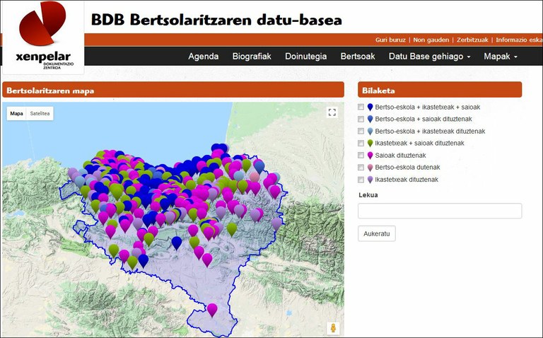 Bertsolaritzaren mapa