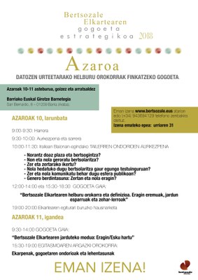 2018ko azaroa_Bertsozale Elkartearen Gogoeta Estrategikoa_Egitaraua