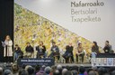 Ainhoa Larretxea aurkezpen lanak egiten (Josu Santesteban, NBE)